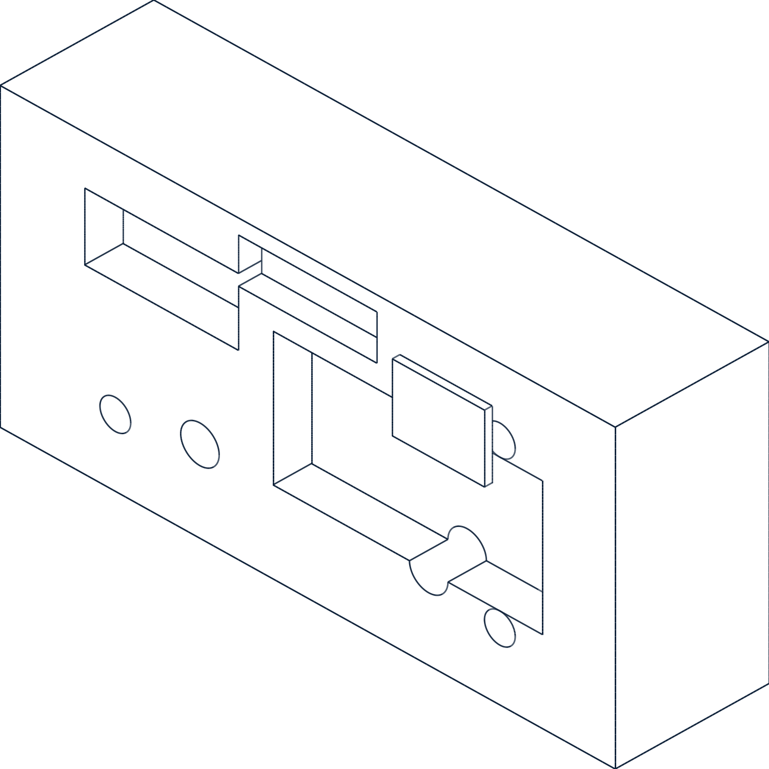 Folding die block Rev B isometric preview